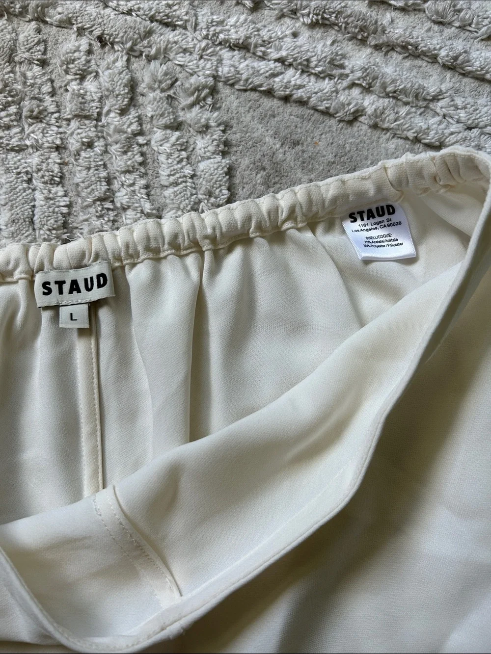 Staud Cream Wide-Leg Women's Pants